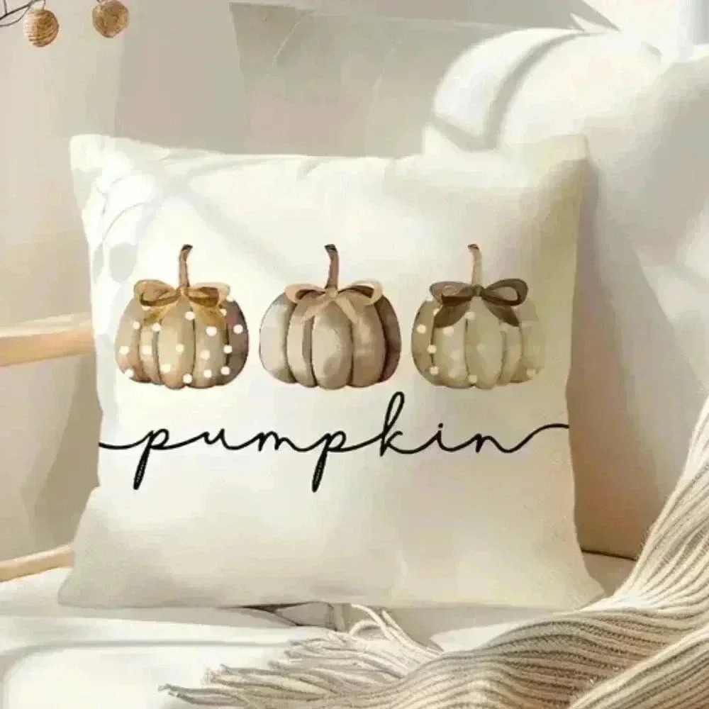 Vintage Pumpkin Throw Pillow Cover